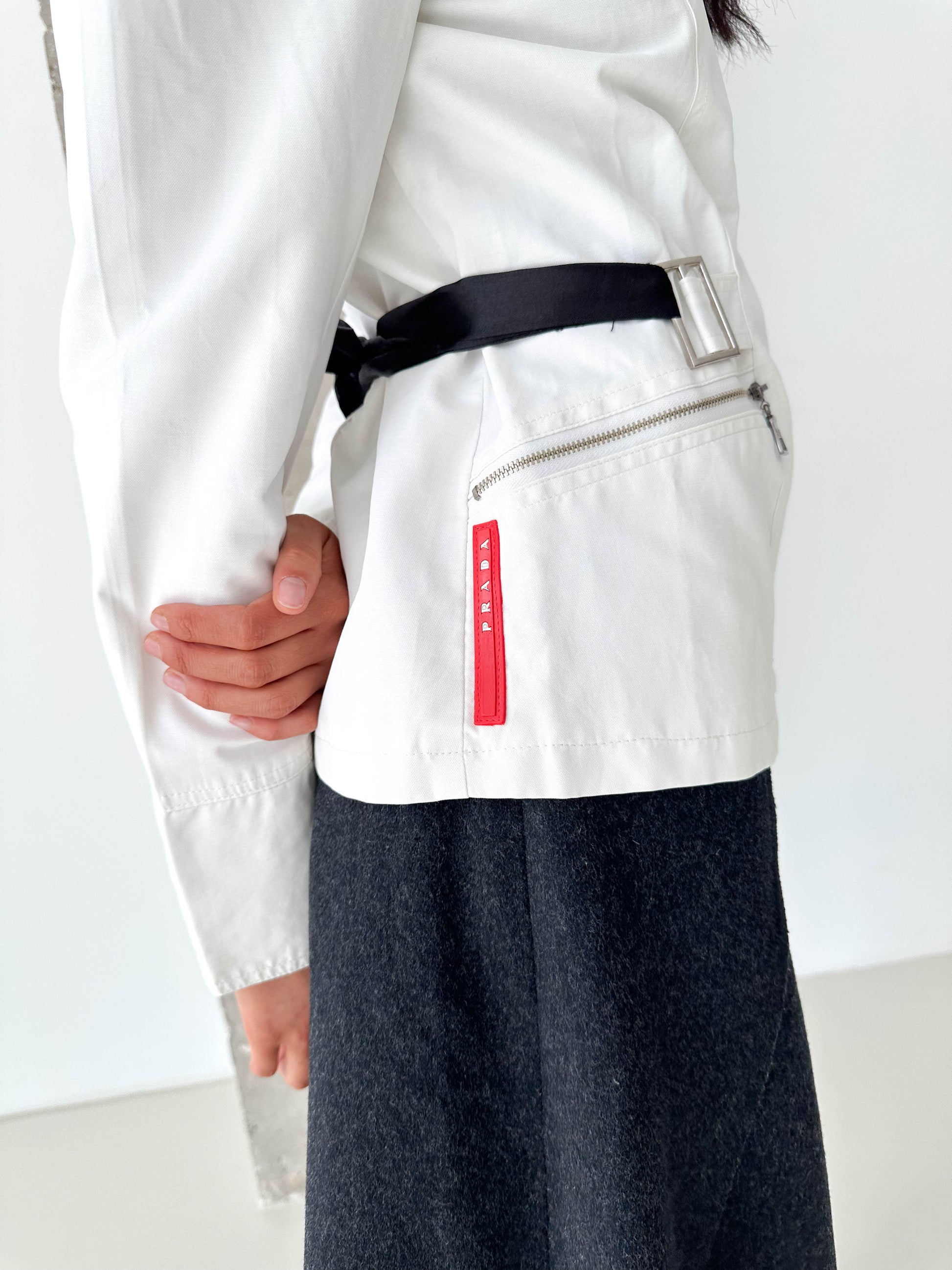 Prada Sport White Cotton Zip Jacket
