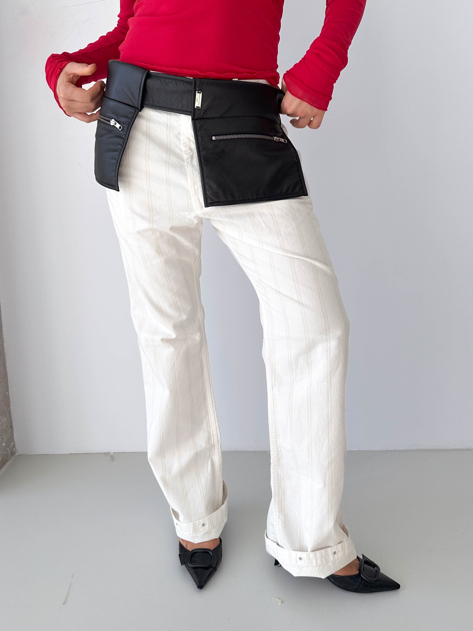 Italian Black Utility Leather Belt