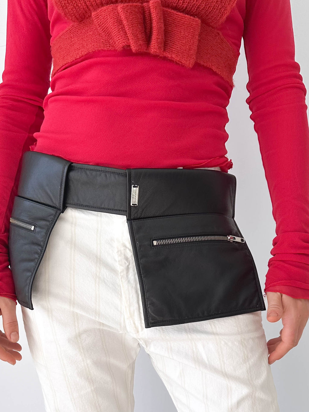 Italian Black Utility Leather Belt