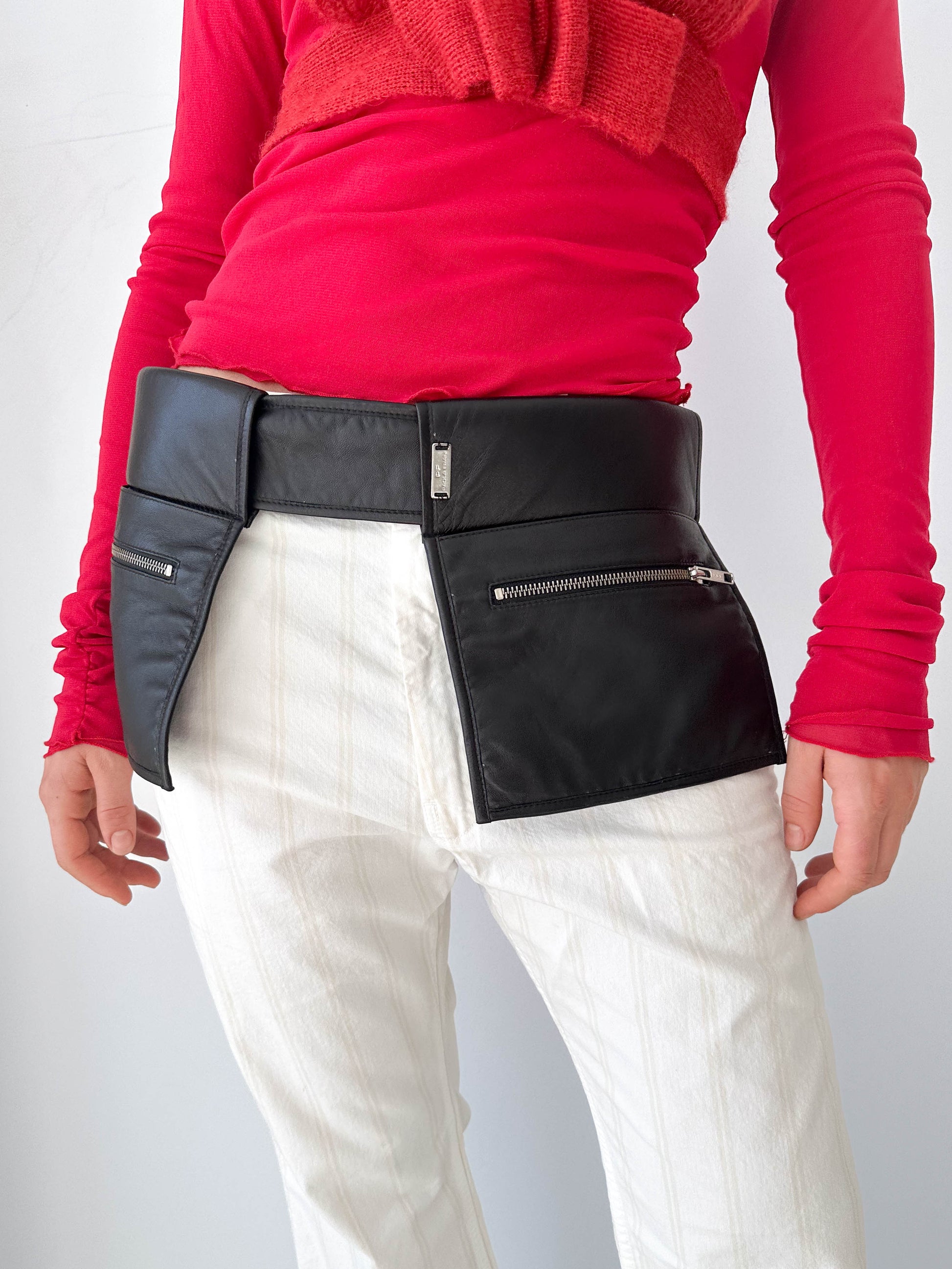 Italian Black Utility Leather Belt