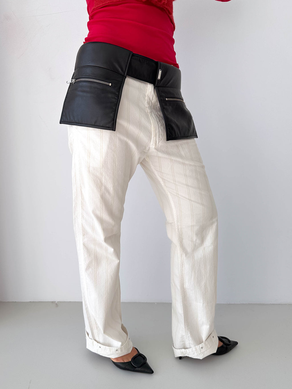 Italian Black Utility Leather Belt