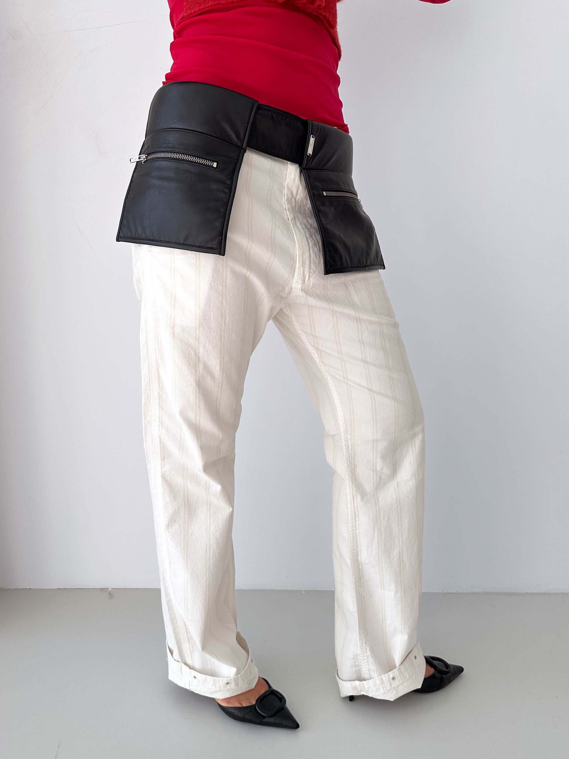 Italian Black Utility Leather Belt