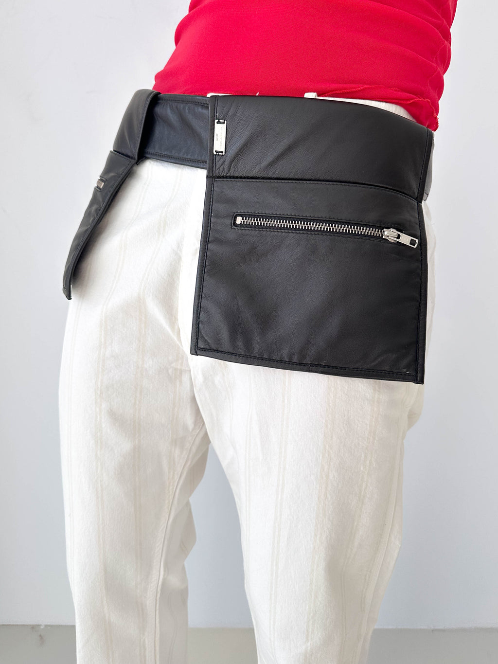 Italian Black Utility Leather Belt