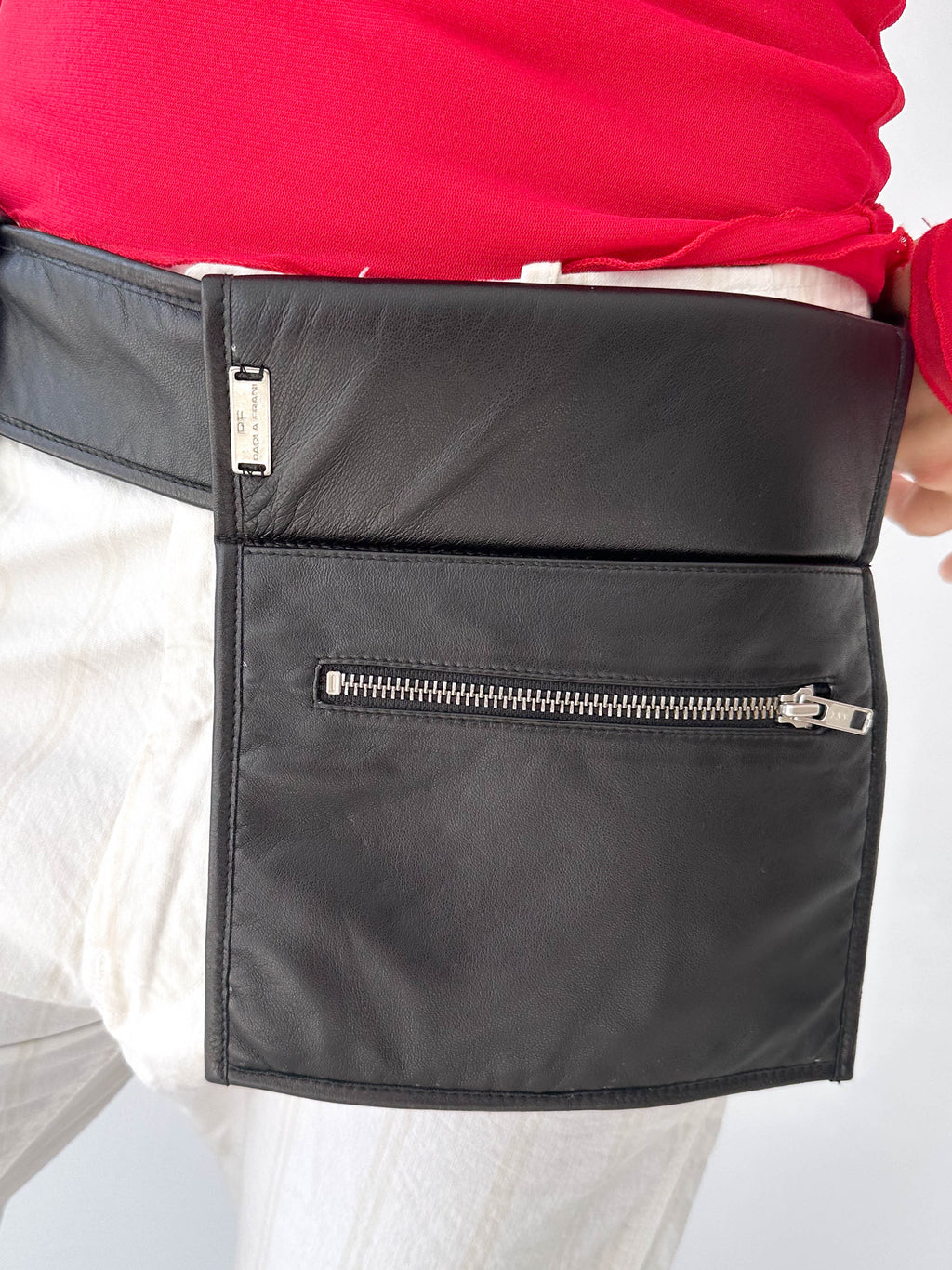 Italian Black Utility Leather Belt