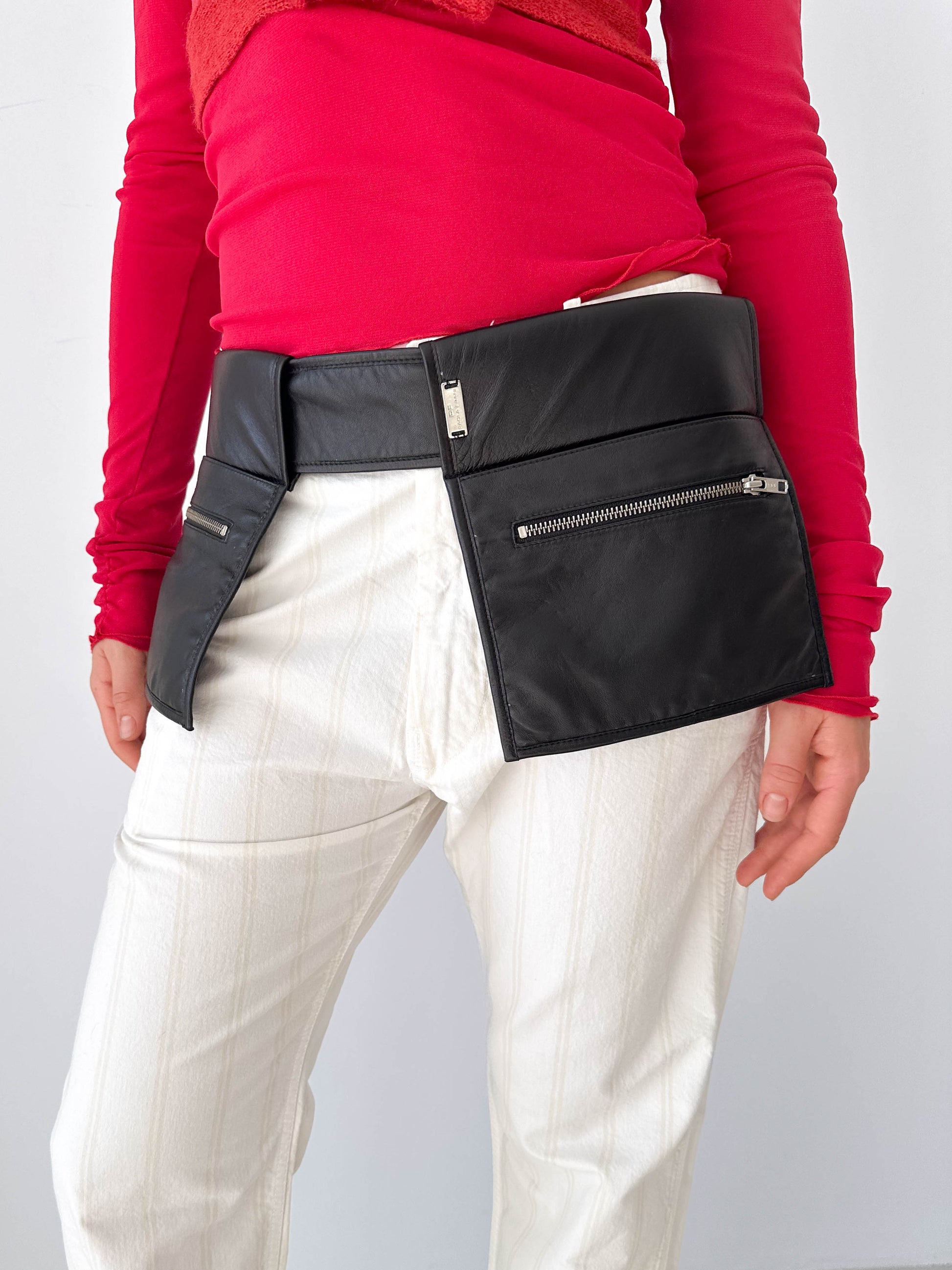 Italian Black Utility Leather Belt