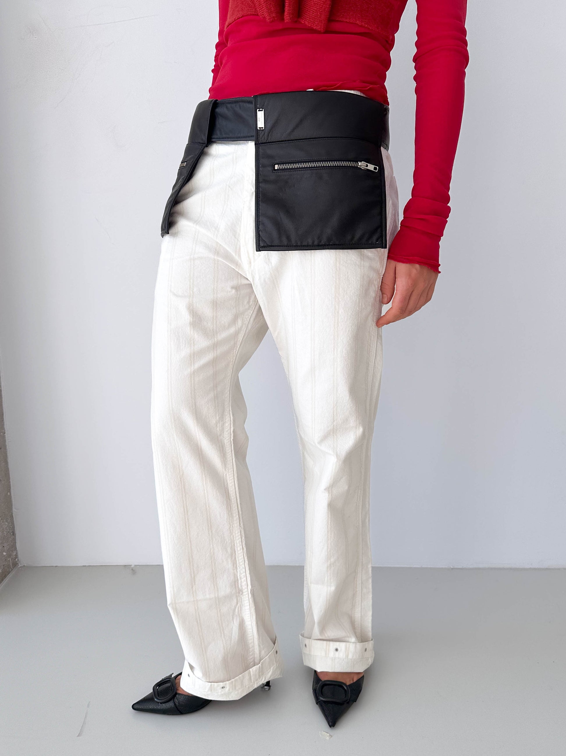 Italian Black Utility Leather Belt