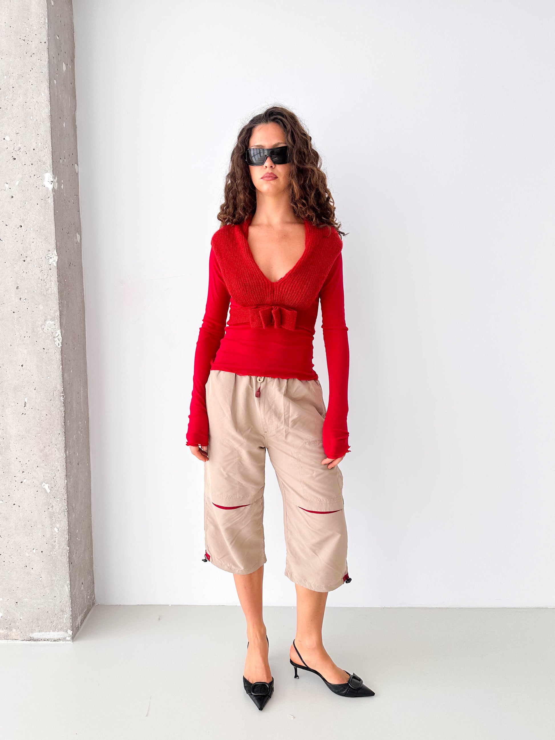 Versace Beige Cropped Cargo Pants