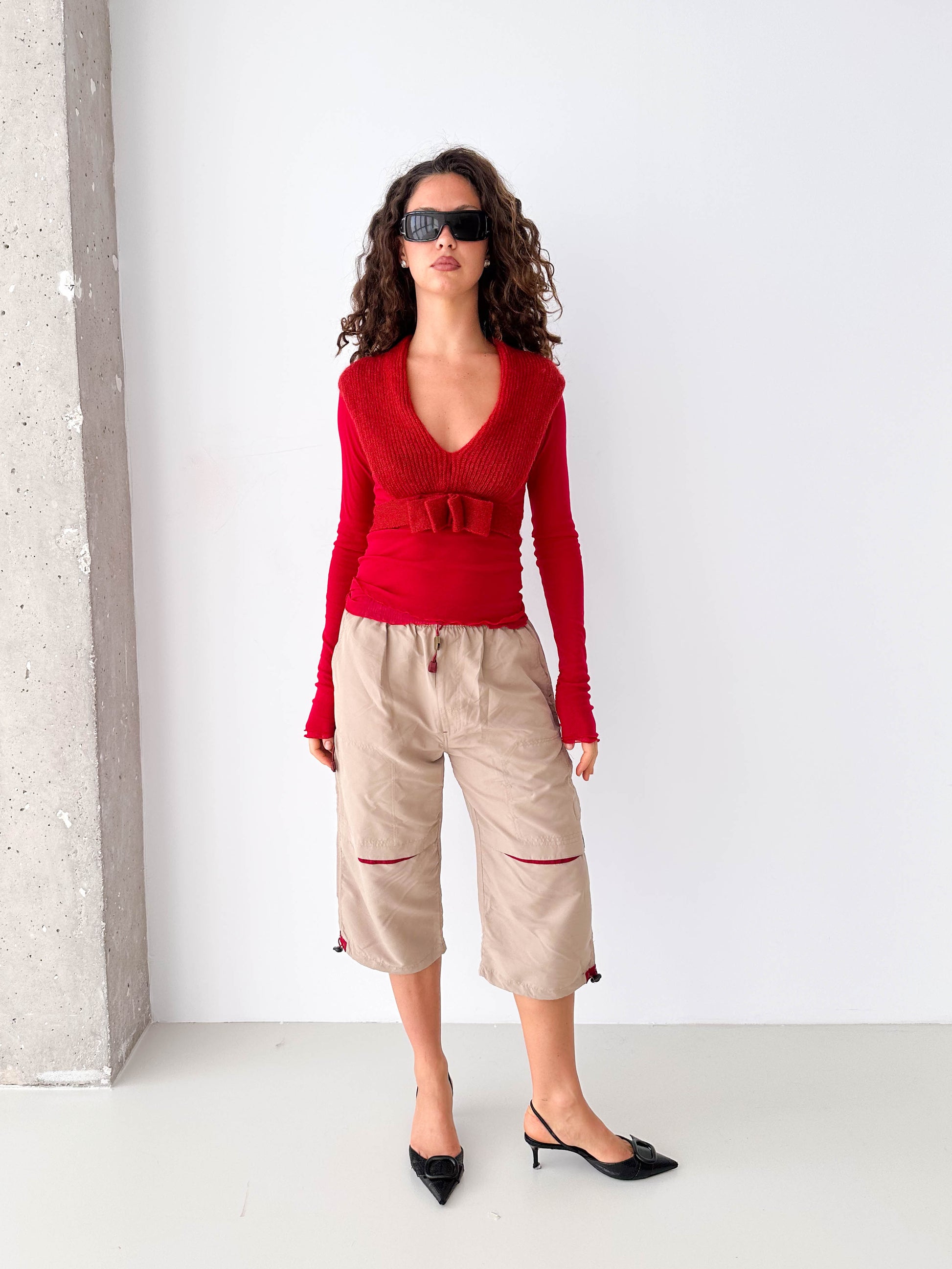 Versace Beige Cropped Cargo Pants