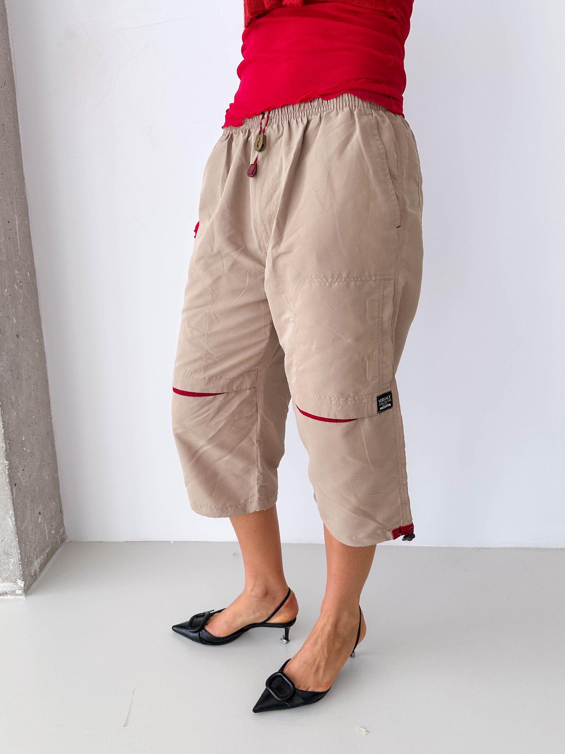 Versace Beige Cropped Cargo Pants