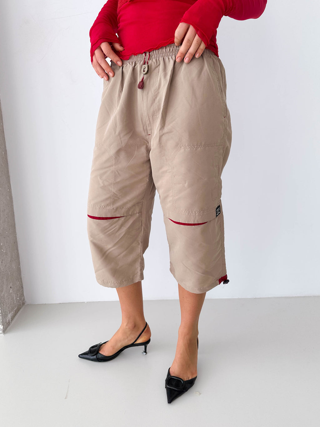 Versace Beige Cropped Cargo Pants