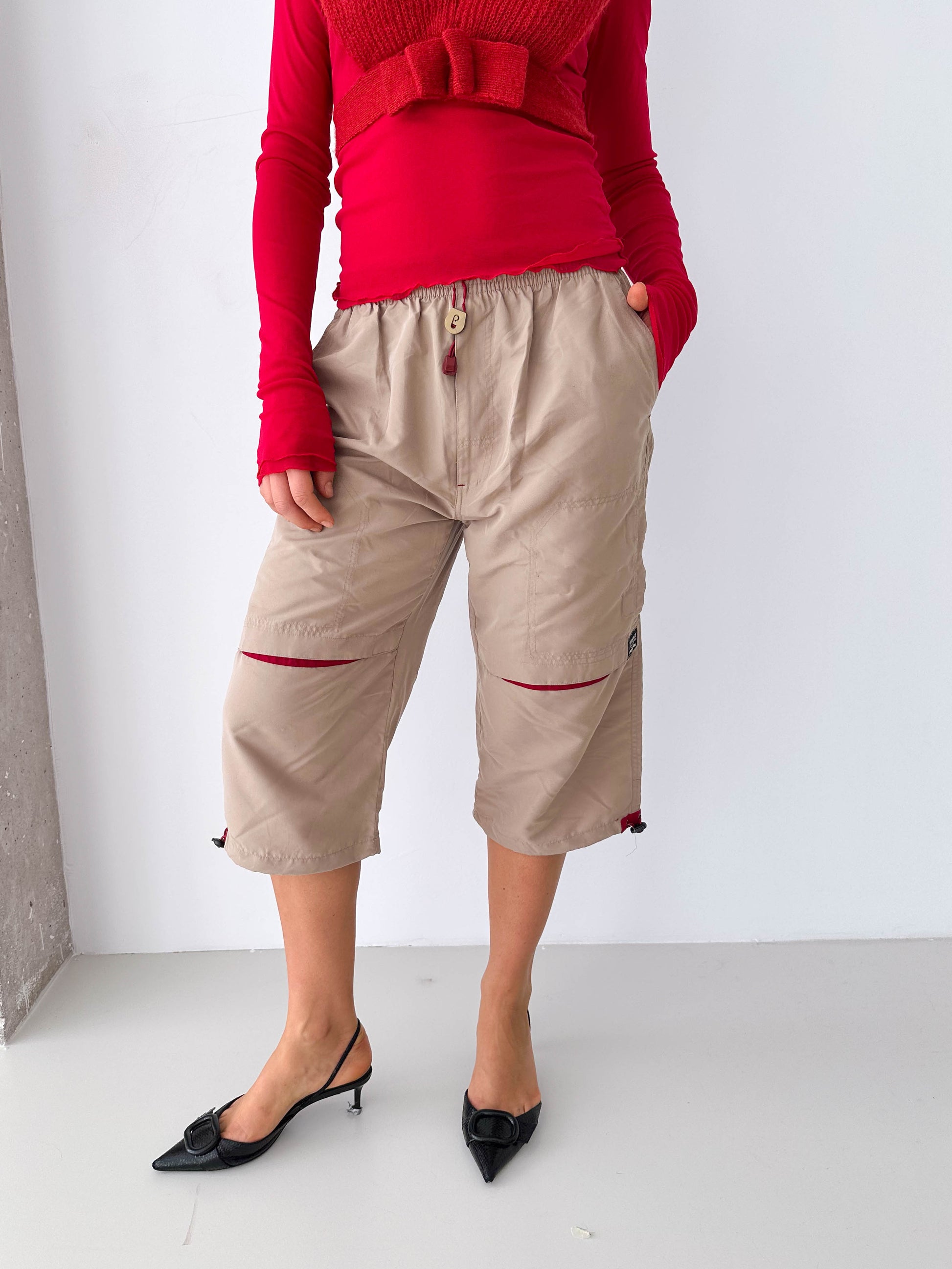 Versace Beige Cropped Cargo Pants