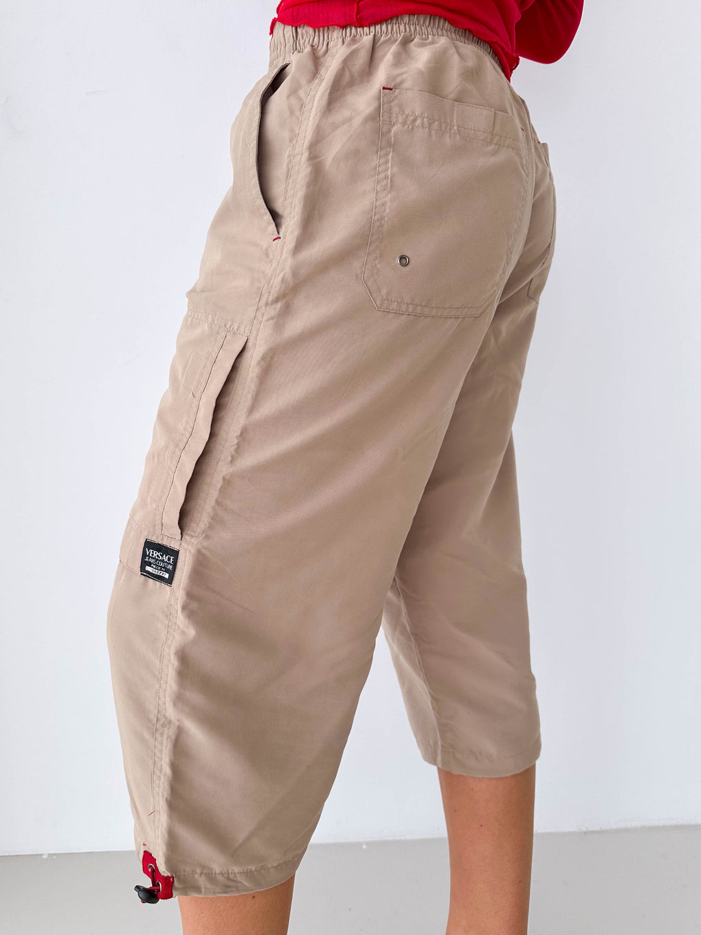 Versace Beige Cropped Cargo Pants