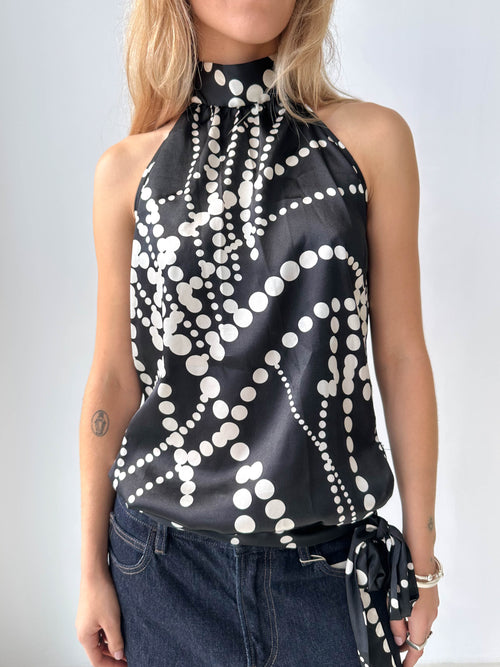 Abstract Polka Dot Halter Top