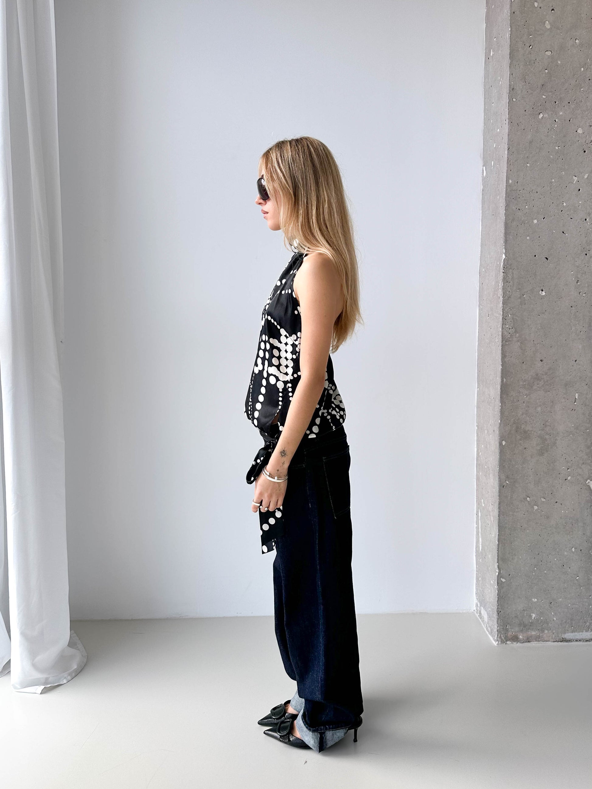 Abstract Polka Dot Halter Top