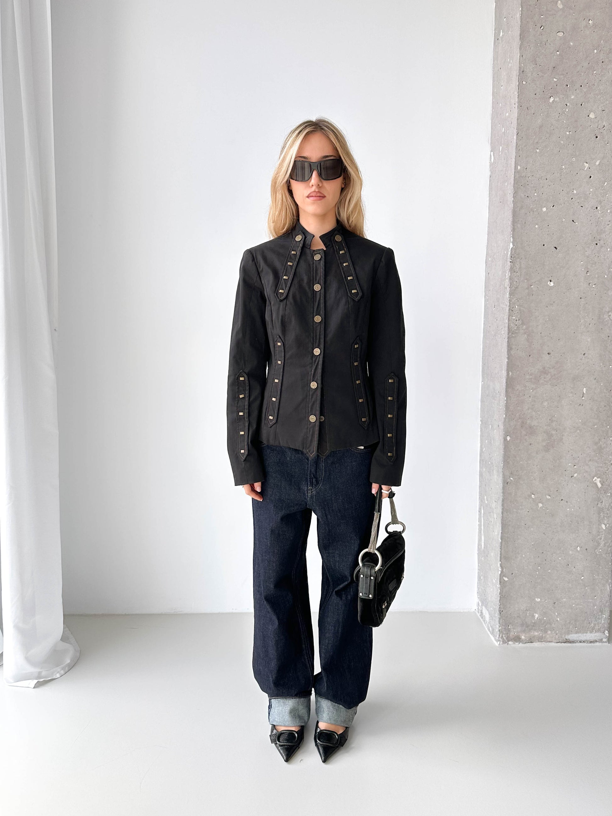 Italian Military Style Fitted Jacket
